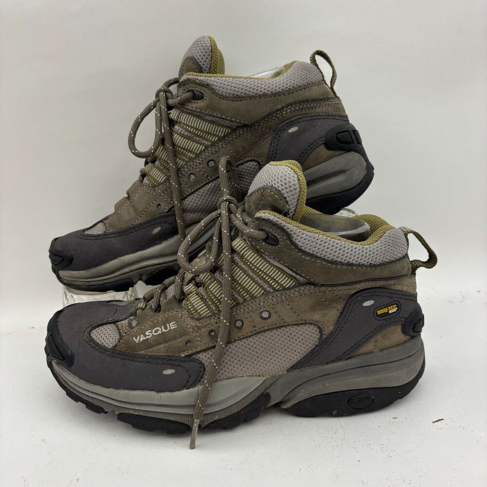 Vasque Womens 7.5 Gore-Tex Leather Hiking Shoes Vibram Trail Outdoor Brown